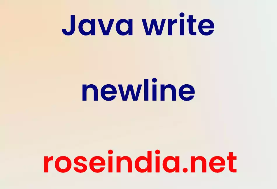 Java write newline