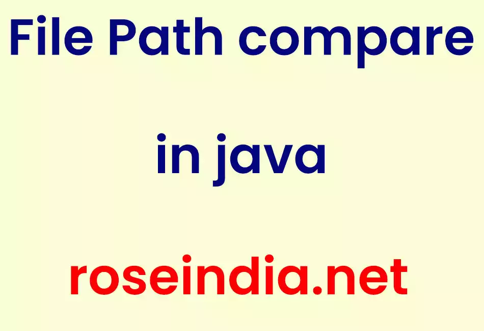 File Path compare in java