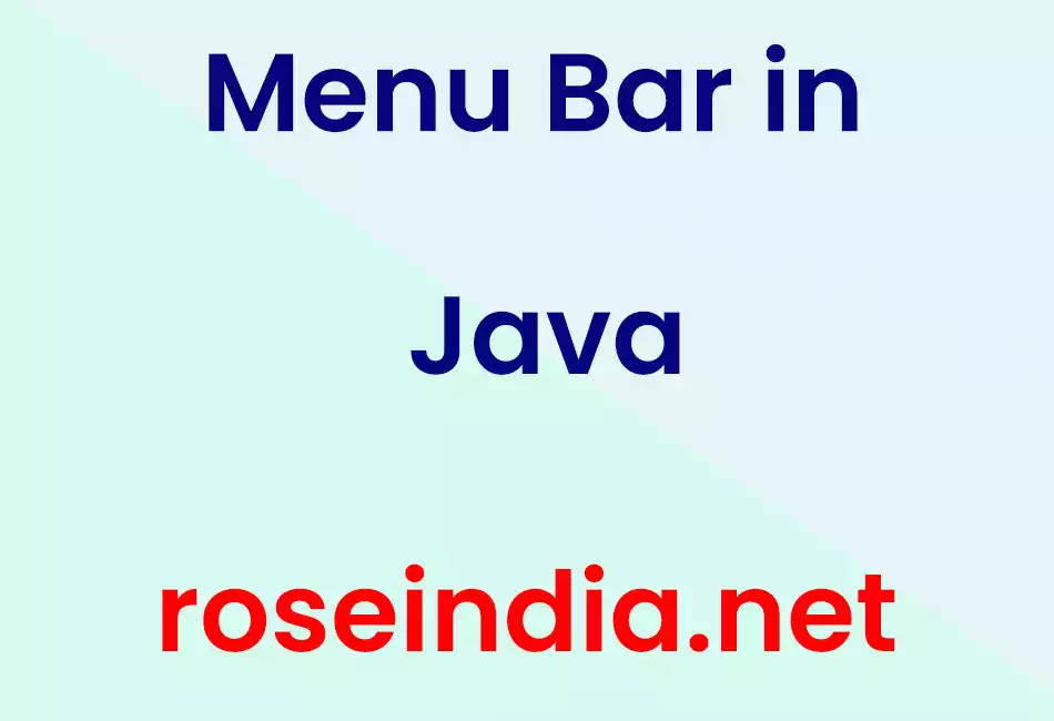 Menu Bar in Java