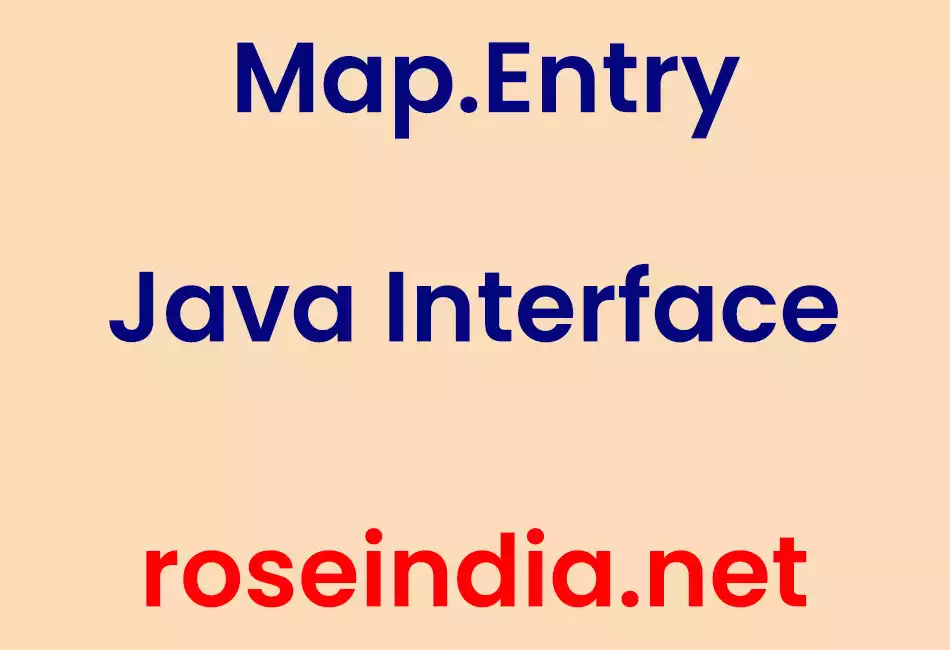 Map.Entry Java Interface