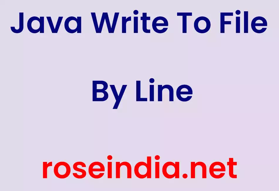 Java Write To File By Line