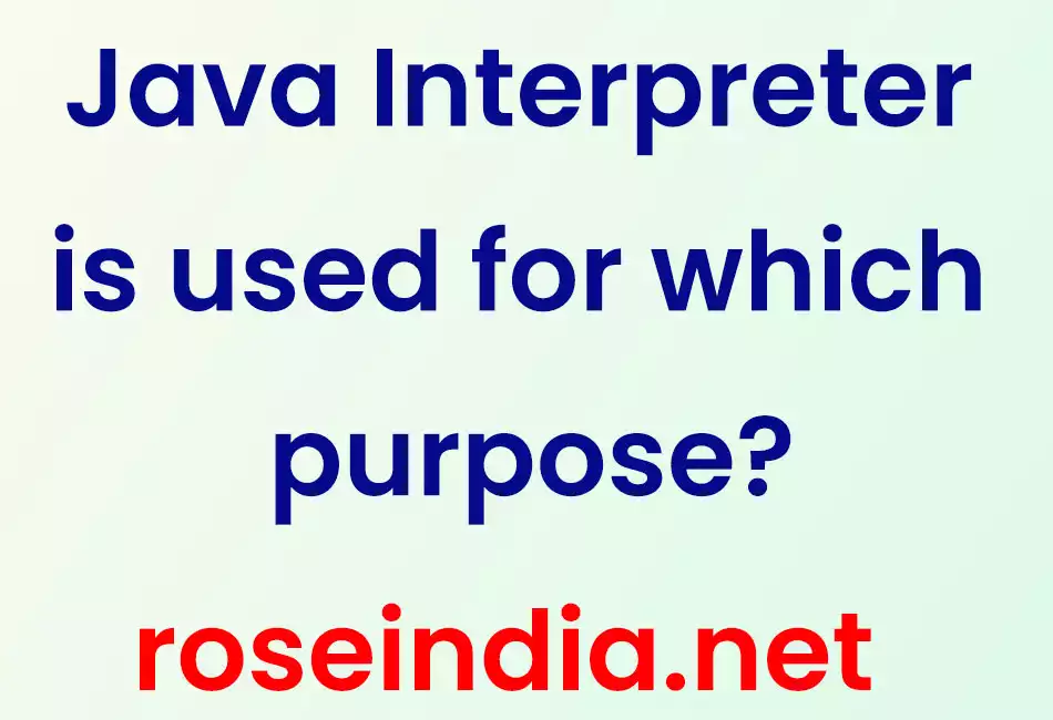 Java Interpreter is used for which purpose?