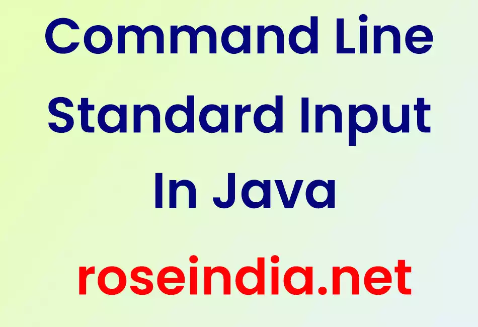 Command Line Standard Input In Java