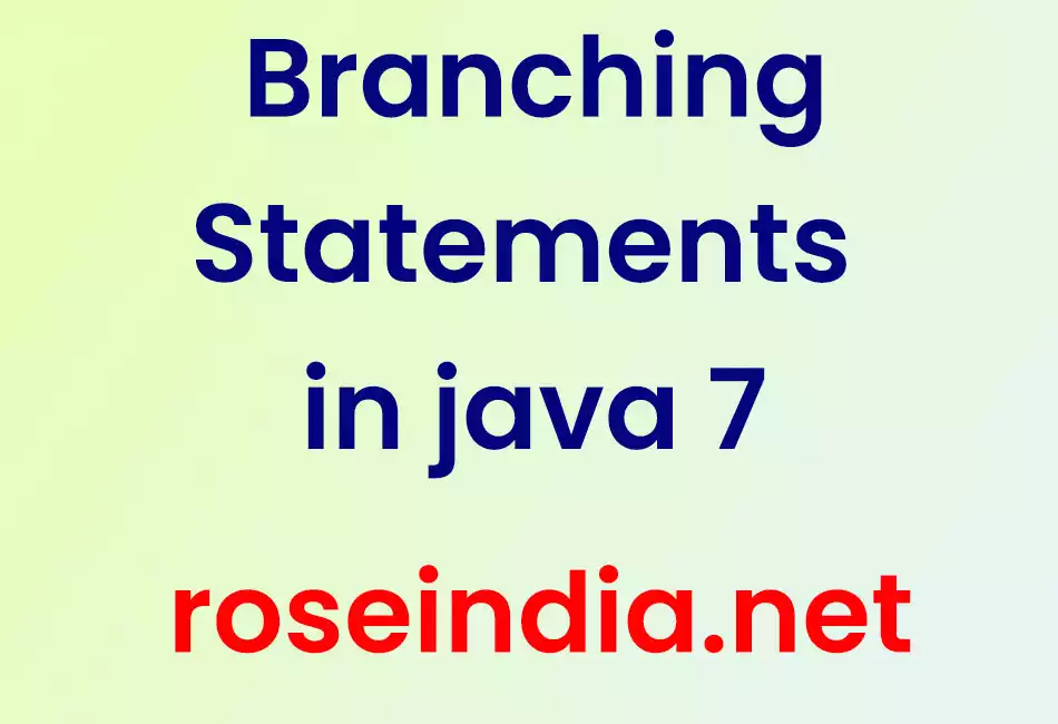Branching Statements in java 7