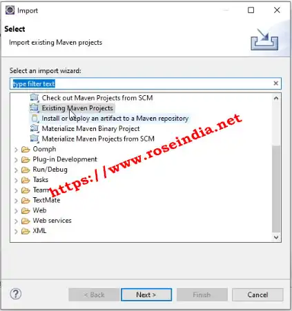 Eclipse Import Maven Project
