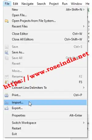 Eclipse Import Project