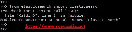 Elasticsearch module not found error