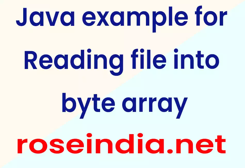 Java example for Reading file into byte array