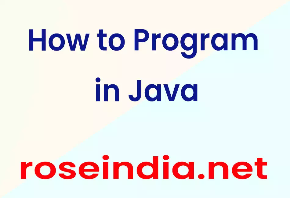 How to Program in Java