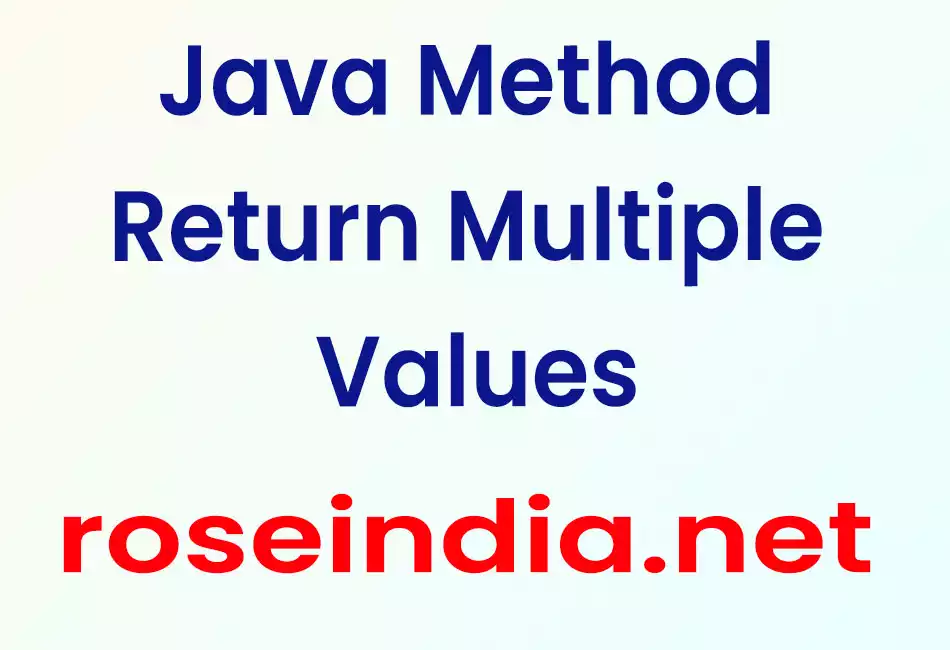 Java Method Return Multiple Values