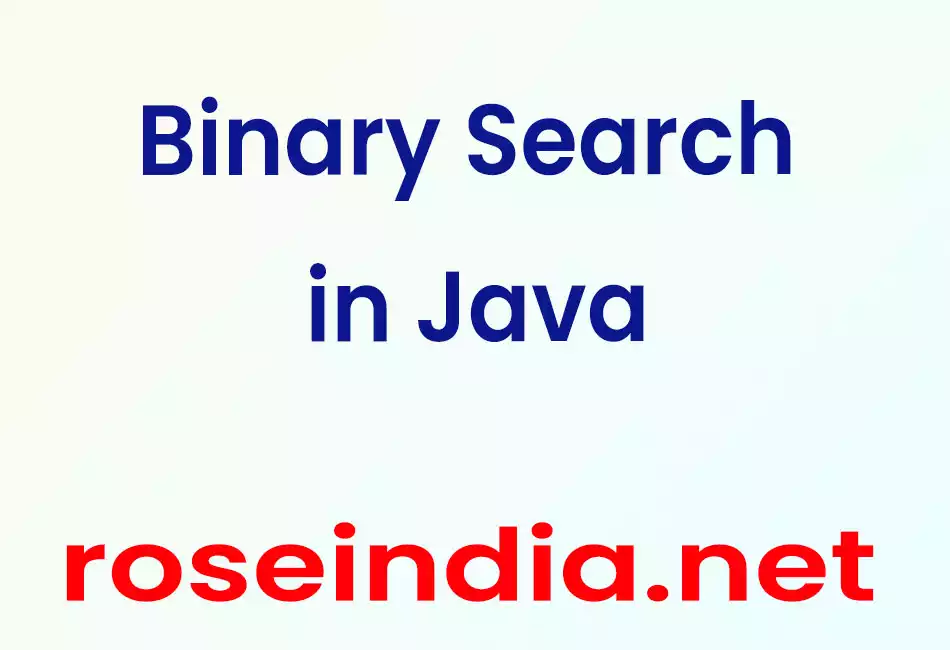 Binary Search in Java