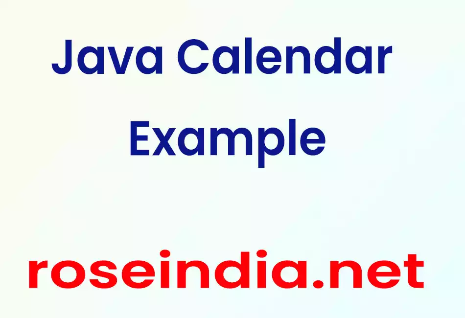 Java Calendar Example