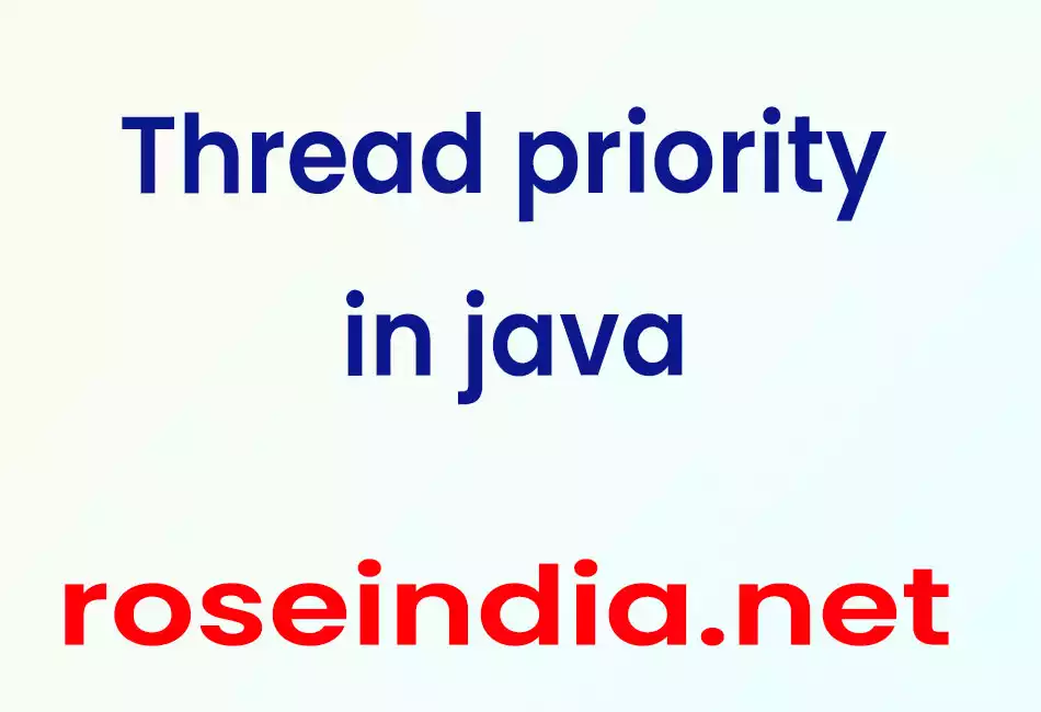 thread priority in java