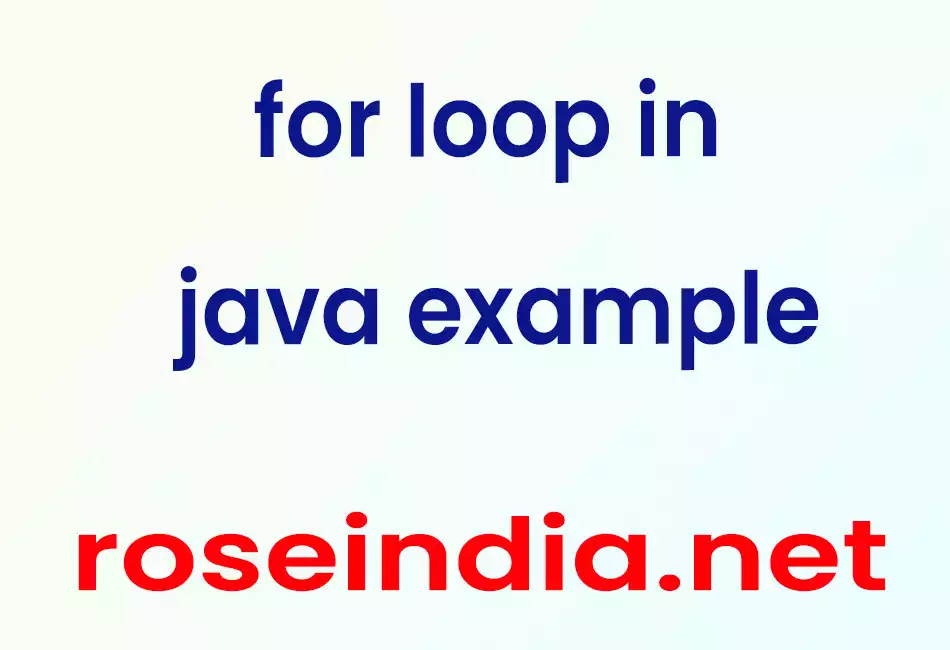 for loop in java example