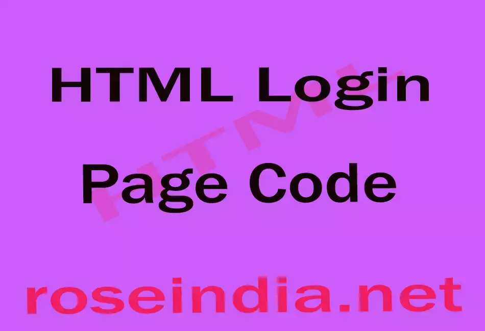 HTML Login Page Code