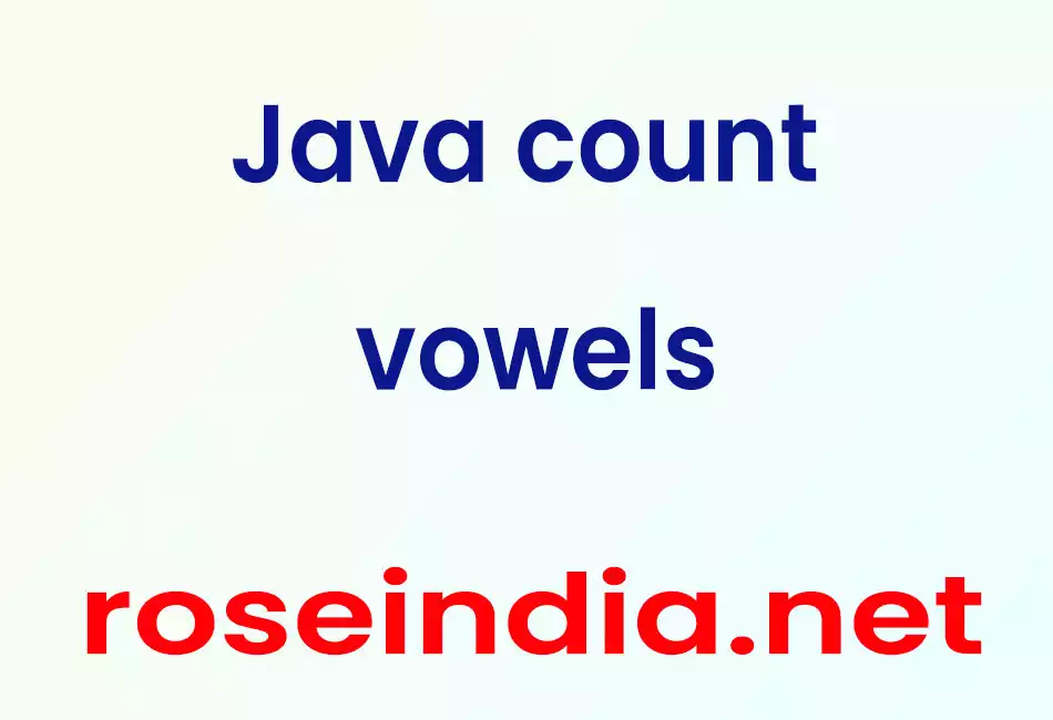 Java count vowels