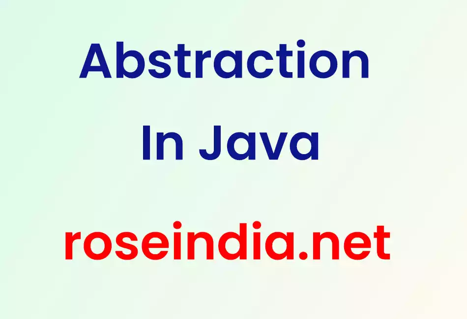 Abstraction In Java