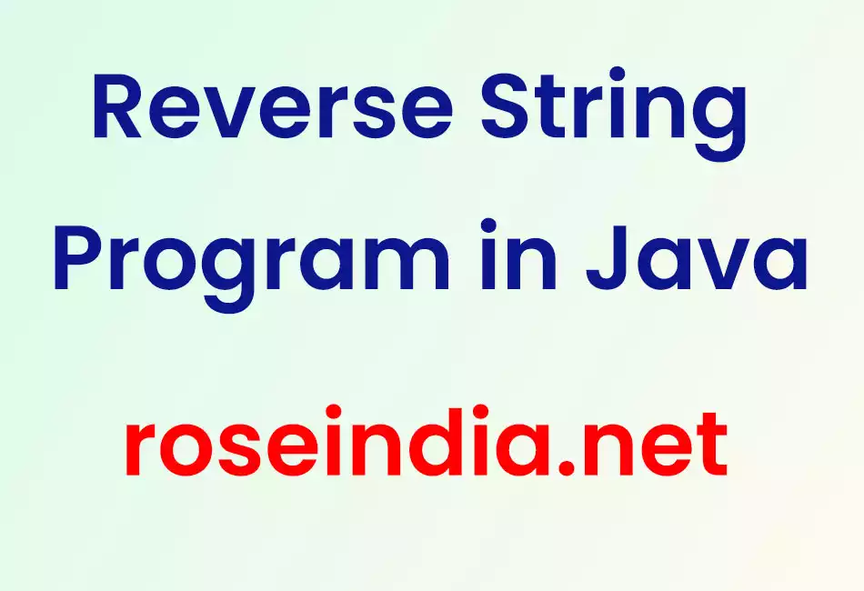 Reverse String Program in Java