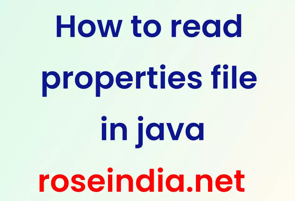 How to read properties file in java