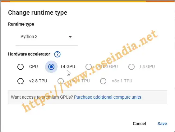 Google Colab runtime