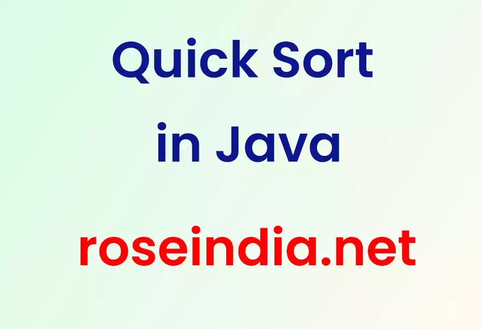 Quick Sort in Java