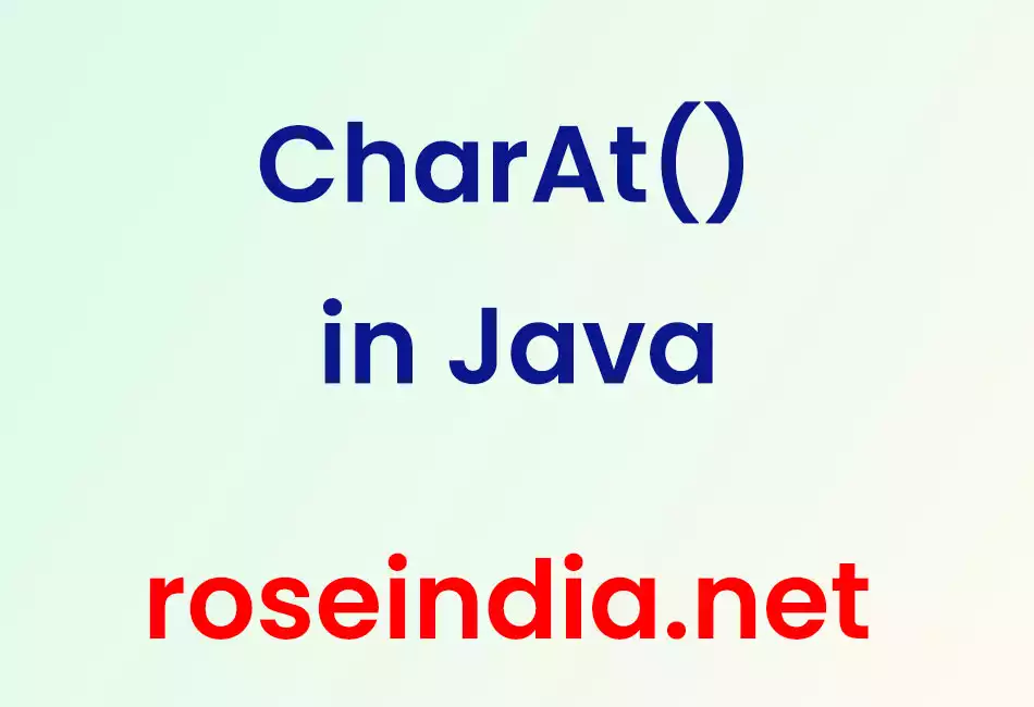 CharAt() in Java
