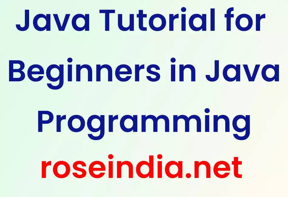 Java Tutorial for Beginners