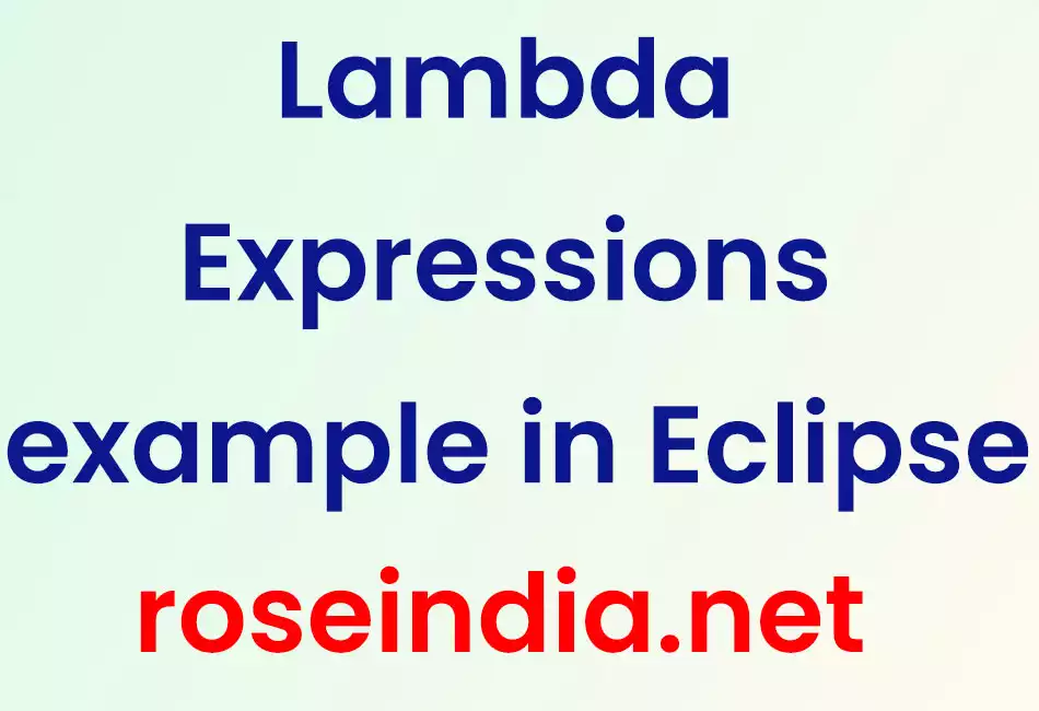 Lambda Expressions example in Eclipse