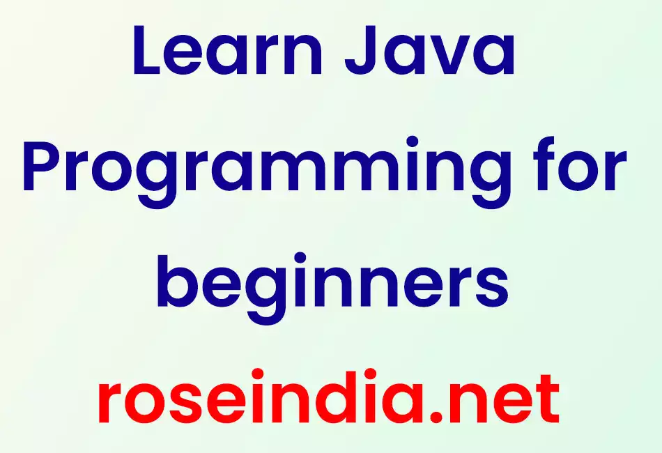 Learn Java Programming for beginners