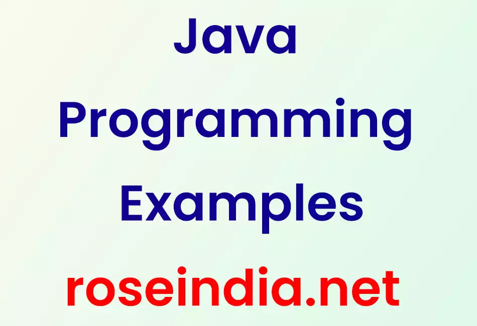 Java Programming Examples