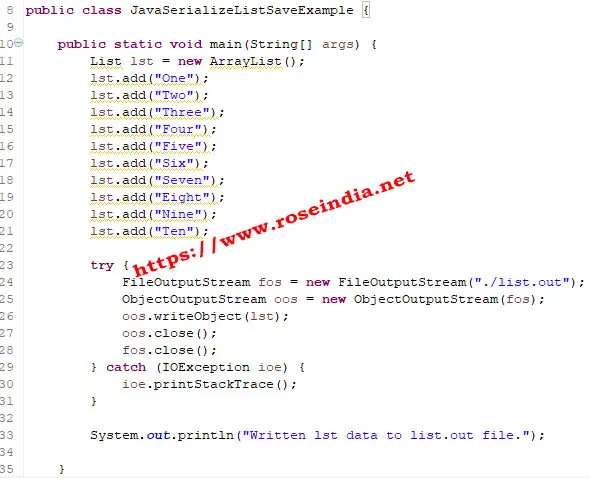 Java Serialization: How to Serialize and Deserialize Array List in Java?