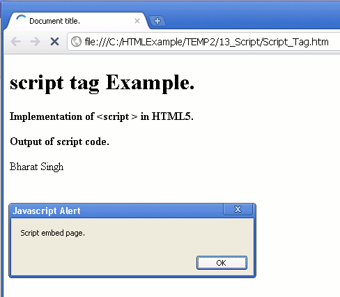 how to write html tag in script