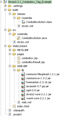 Example of struts2.2.1 combobox tag.
