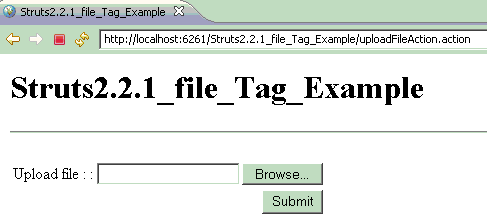 Struts2.2.1 file upload example.