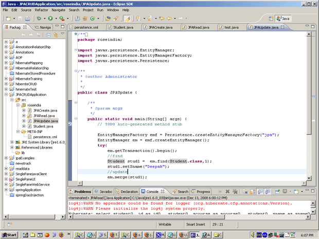 JPA update data Example