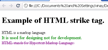 how to strikethrough text in html