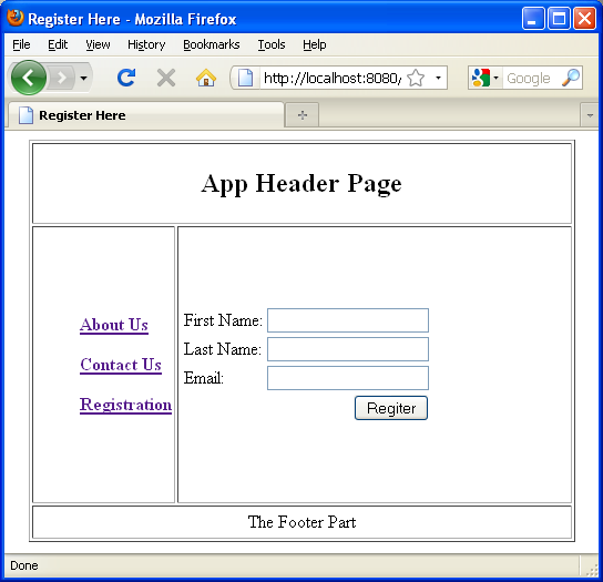 Struts2 Tiles Example