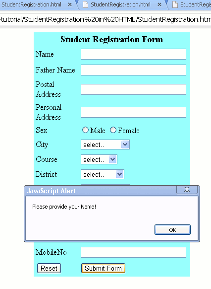 Basic Registration form in PHP with MySQL database connectivity