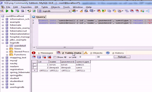 JSP Login Form with MySQL Database Connection and back end validation