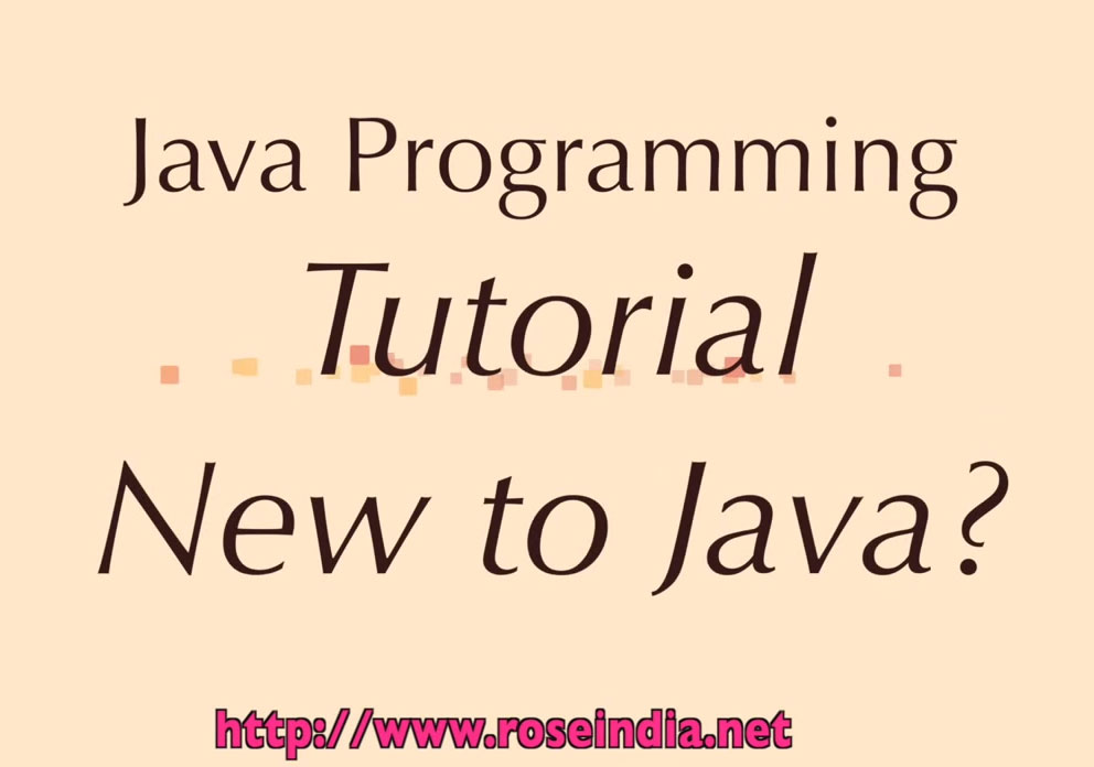 New to Java programming Language - Video tutorial