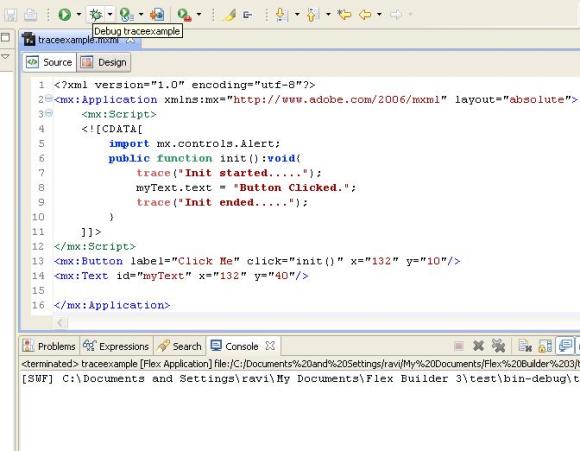 Flex Trace Method, Trace function in Flex